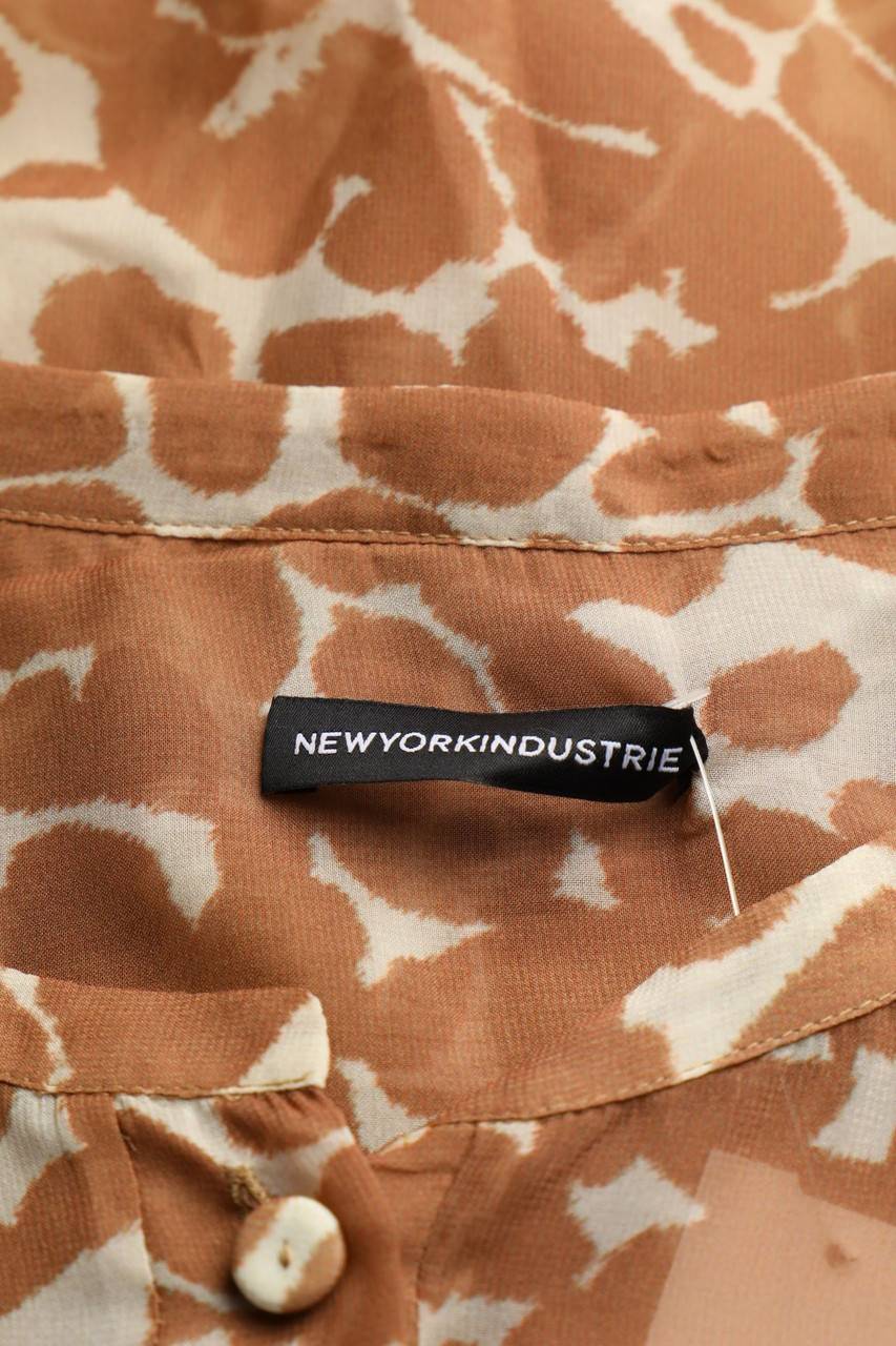 Carou NEW YORK INDUSTRIE Chiffon-Kurzarm-Bluse Mit Animal-Print