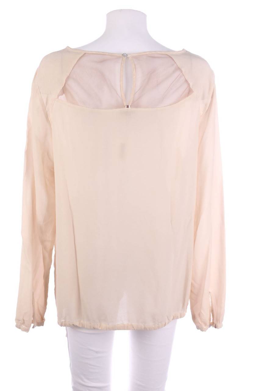 Carou NILE Garment Dyed-Bluse Aus Seide Mit Mesh-Einsatz