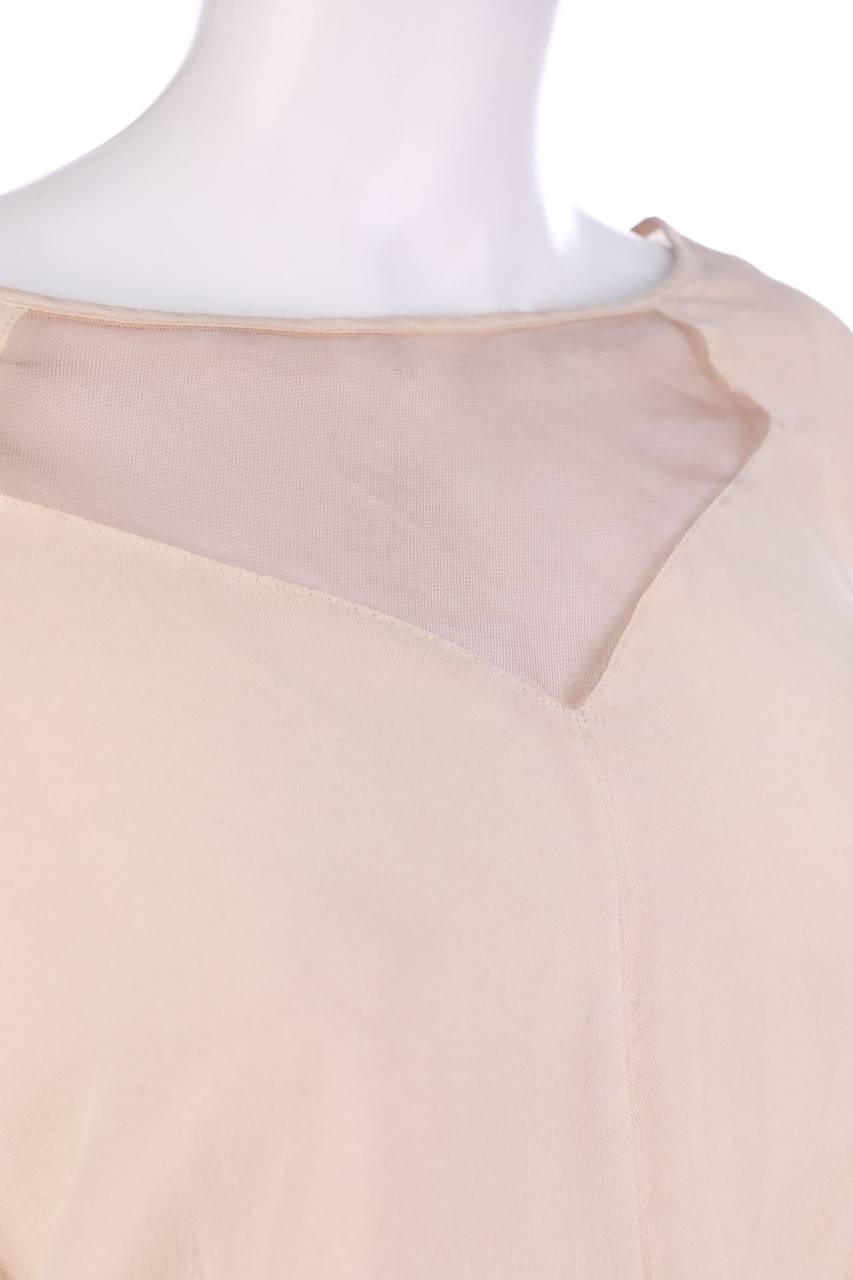 Carou NILE Garment Dyed-Bluse Aus Seide Mit Mesh-Einsatz