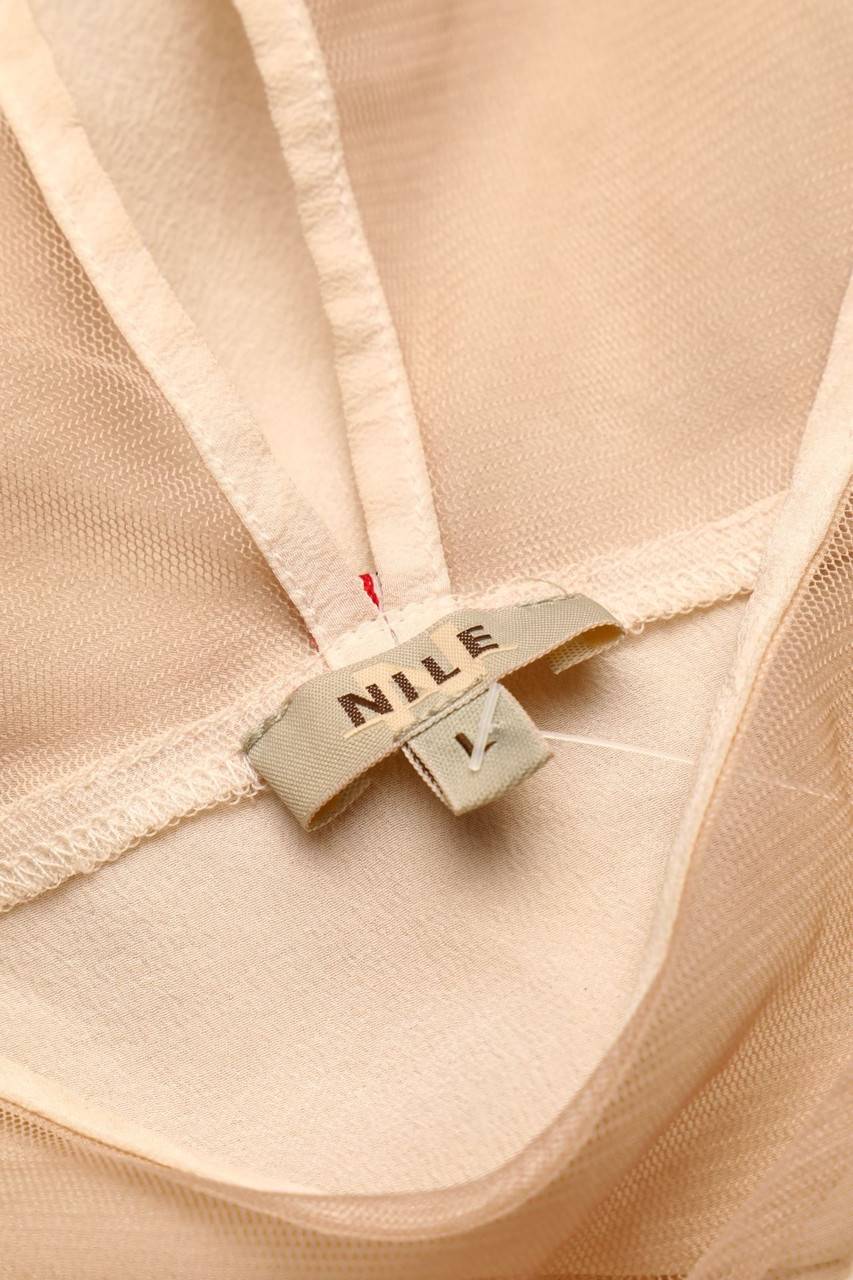 Carou NILE Garment Dyed-Bluse Aus Seide Mit Mesh-Einsatz