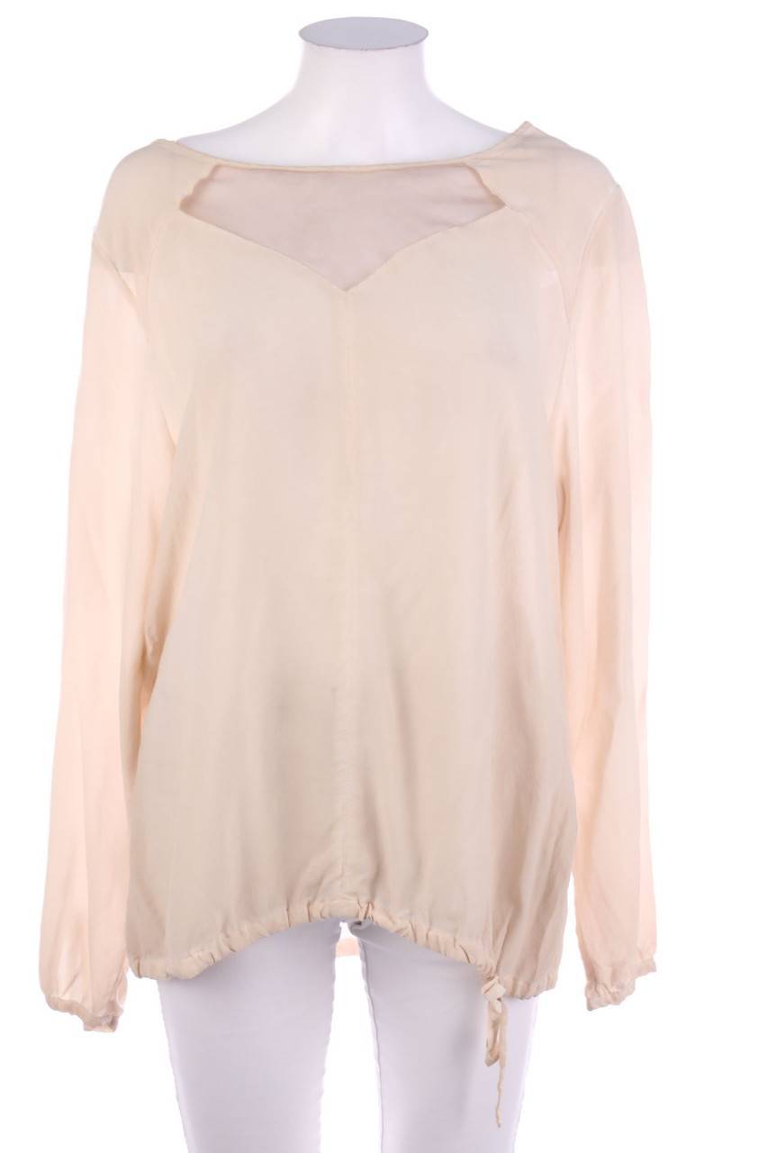 Carou NILE Garment Dyed-Bluse aus Seide mit Mesh-Einsatz