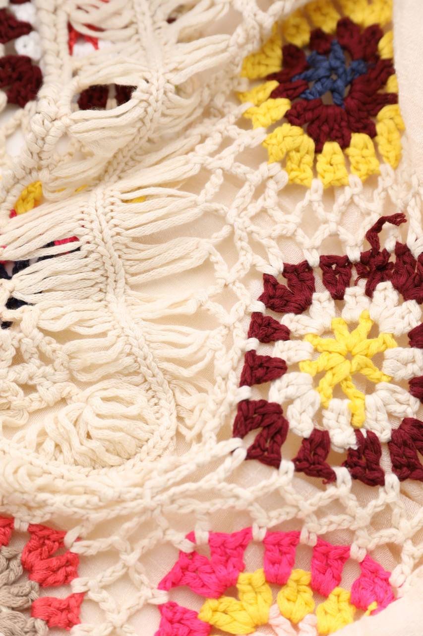 Carou Ohne Label Boho-Bluse Mit 3/4-Ärmel Mit Häkelspitze