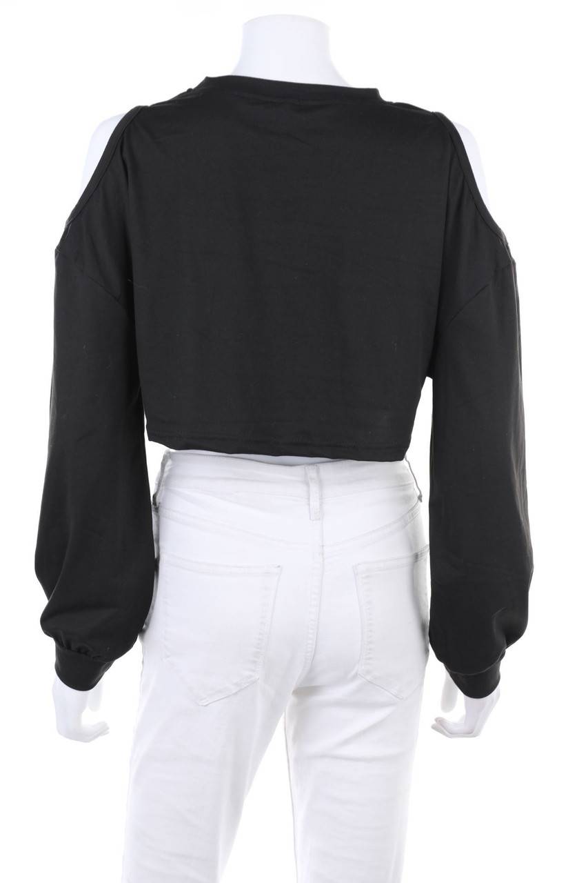 Carou Ohne Label Cold-Shoulder-Cropped-Shirt Mit Langem Ärmel