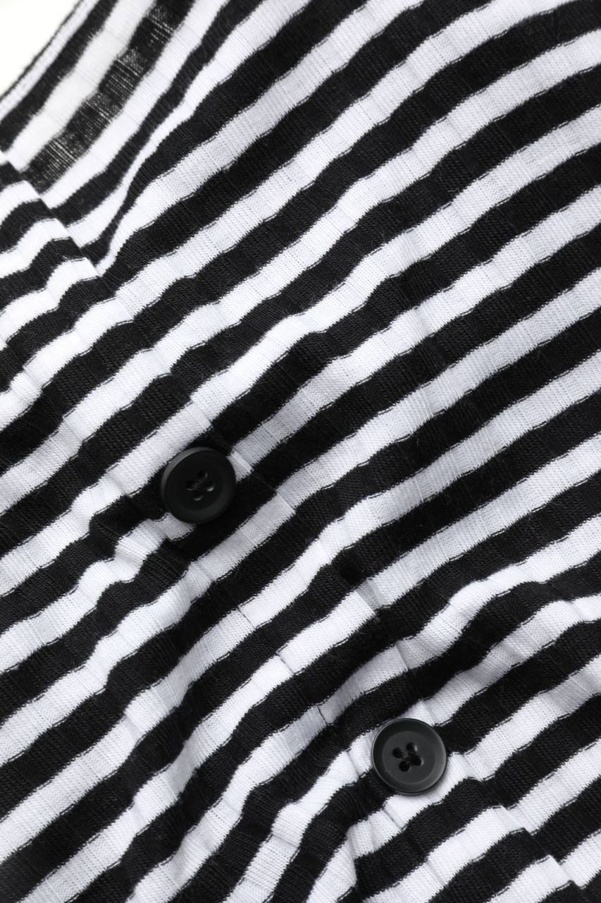 Carou Ohne Label Cold-Shoulder-Streifen-Minikleid Mit Knöpfen