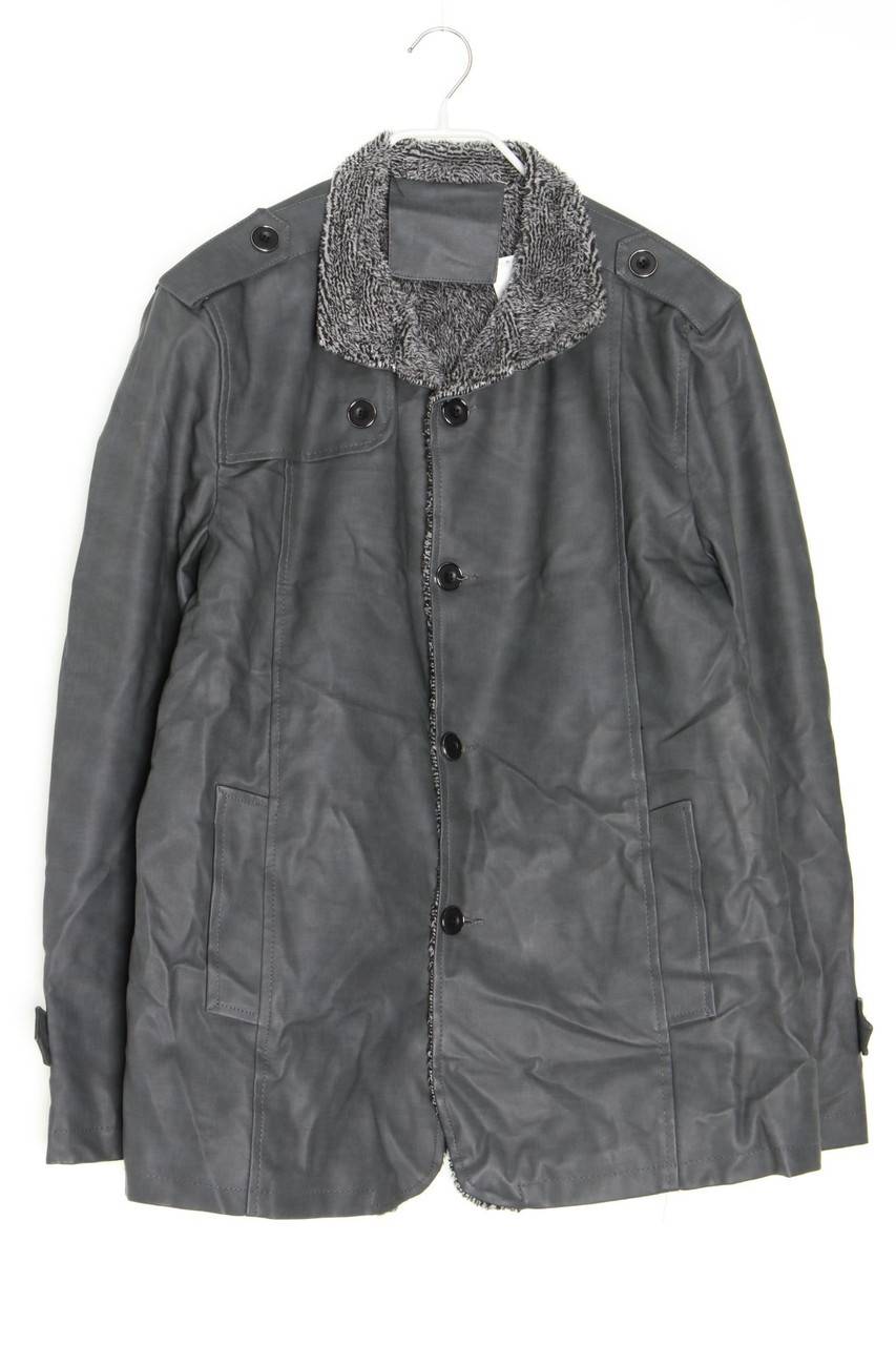 Carou Ohne Label Kunstleder-Jacke mit Fake Fur-Besatz