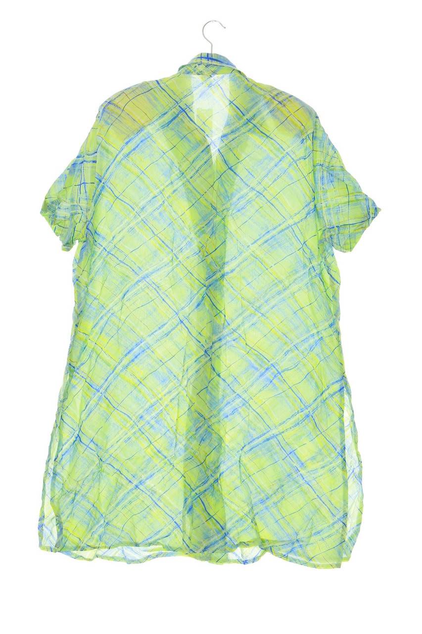 Carou Ohne Label Kurzarm-Bluse Mit Karo-Muster Mit Schlitz