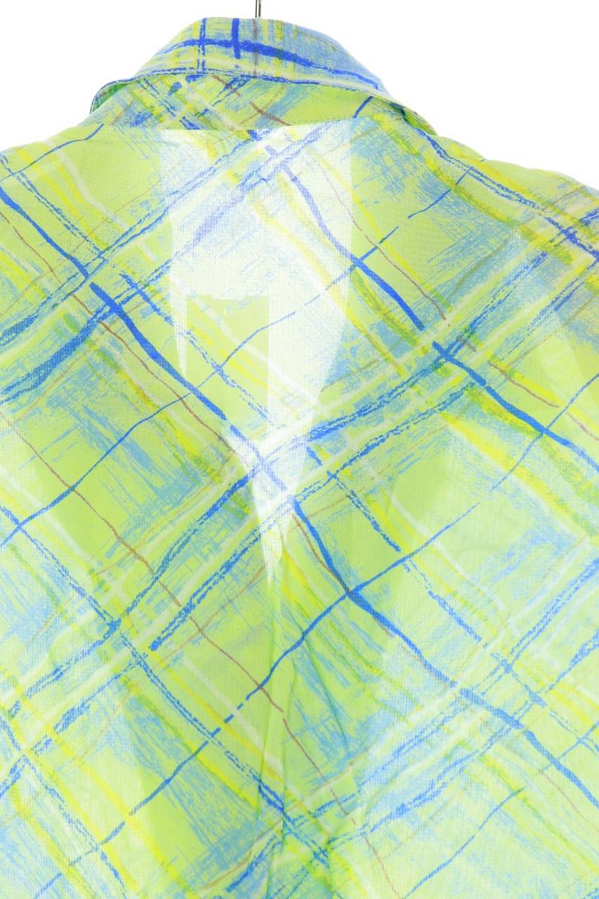Carou Ohne Label Kurzarm-Bluse Mit Karo-Muster Mit Schlitz
