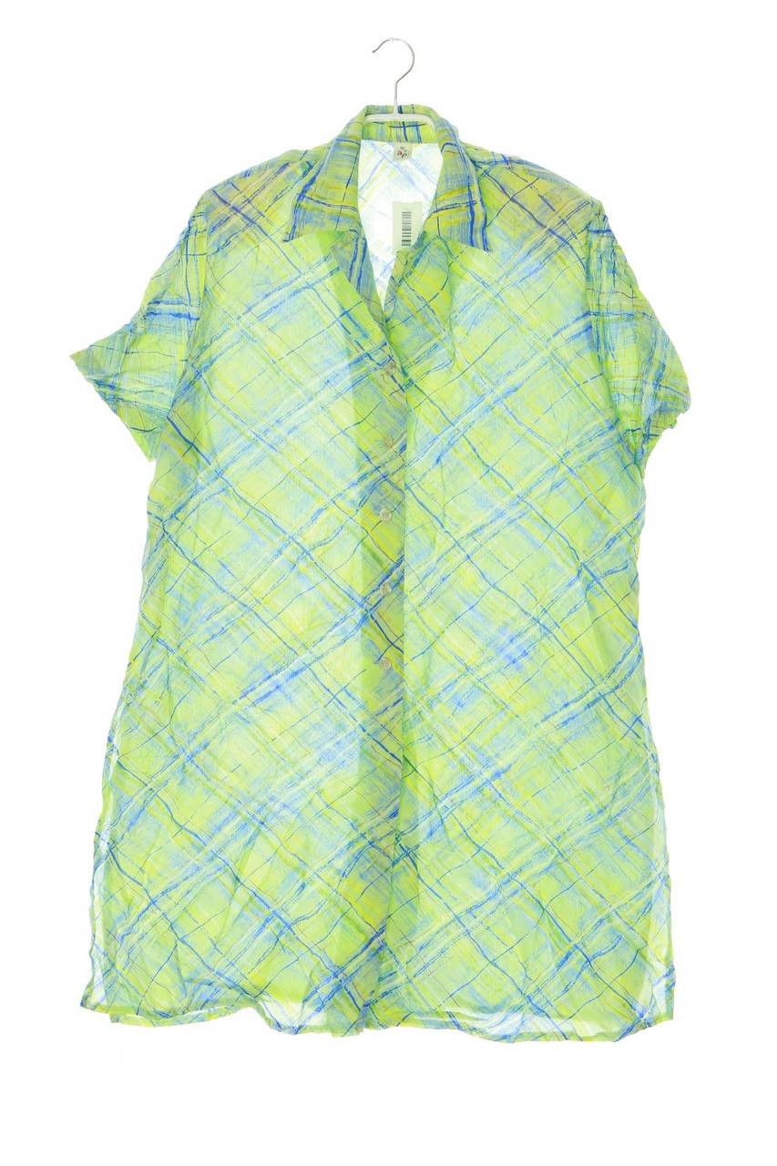 Carou Ohne Label Kurzarm-Bluse mit Karo-Muster mit Schlitz
