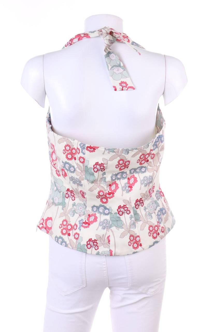 Carou Ohne Label Neckholder-Bluse Mit Floralem Muster