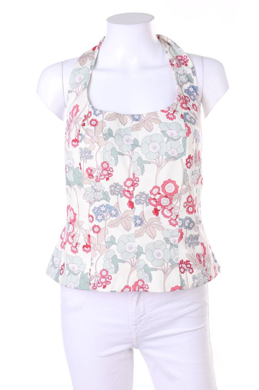 Carou Ohne Label Neckholder-Bluse mit floralem Muster