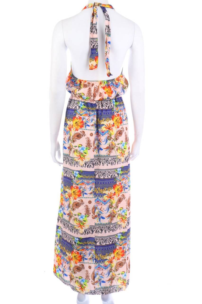 Carou Ohne Label Neckholder-Maxi-Kleid Mit Blumen-Print