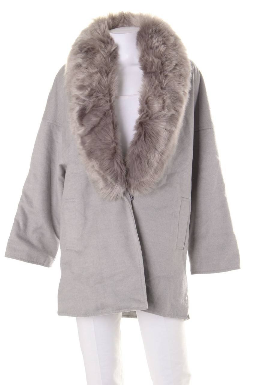 Carou Ohne Label Oversize-Jacke mit Faux Fur-Kragen