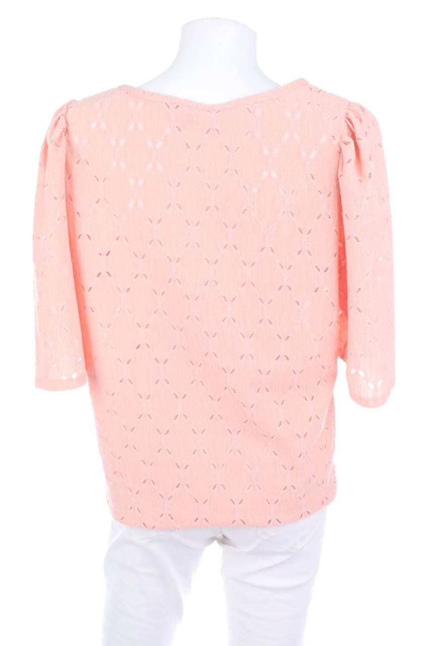 Carou Ohne Label Spitzen-Kurzarm-Bluse Mit Puffärmeln