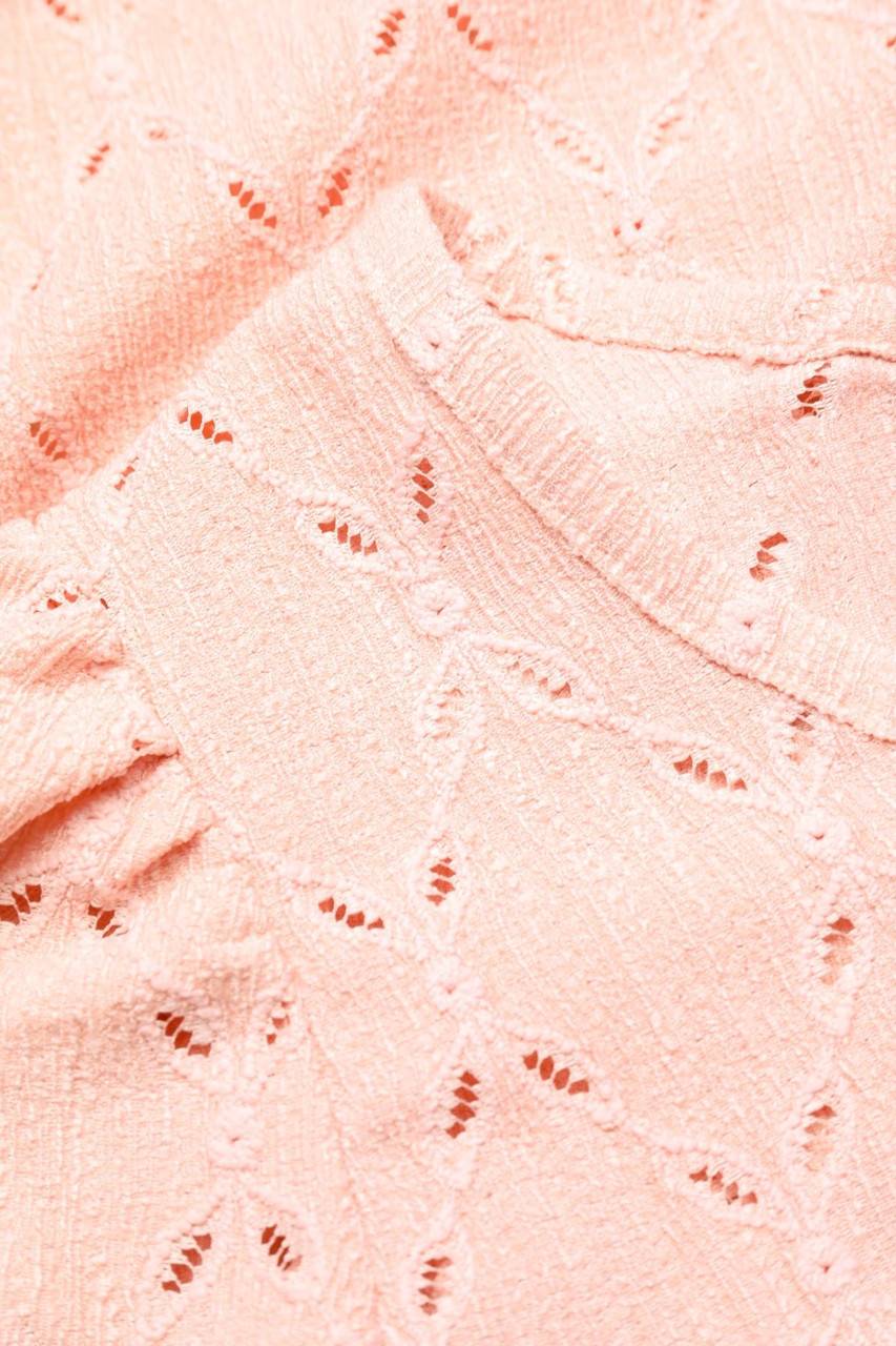 Carou Ohne Label Spitzen-Kurzarm-Bluse Mit Puffärmeln