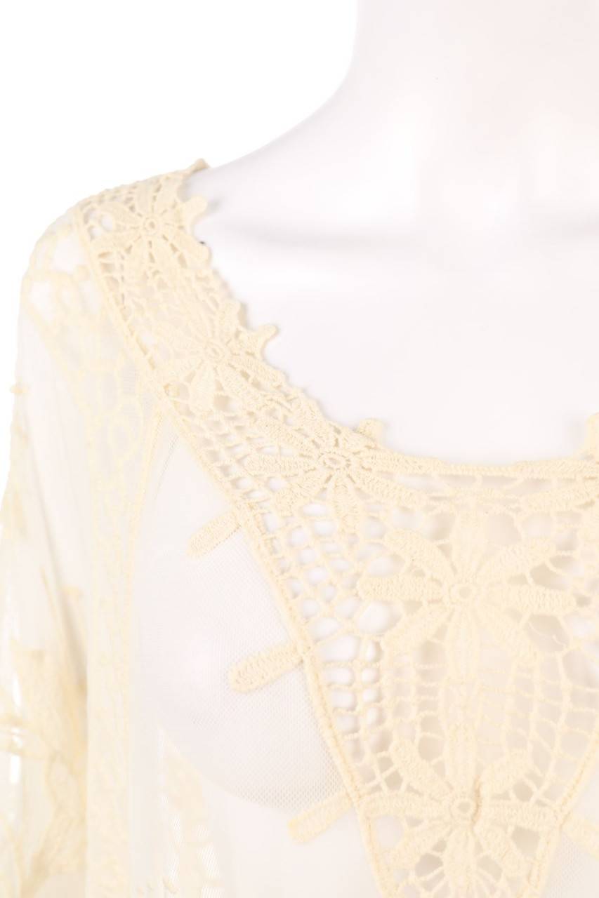 Carou Ohne Label Tunika-Bluse Aus Spitze Mit Fransen