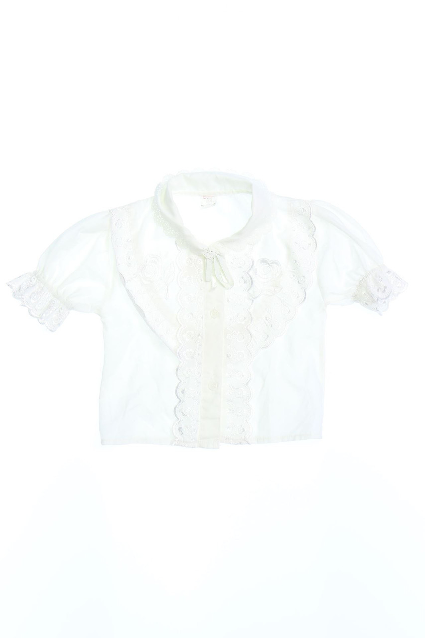 Carou Ohne Label Vintage-Trachten-Bluse mit Stickereien