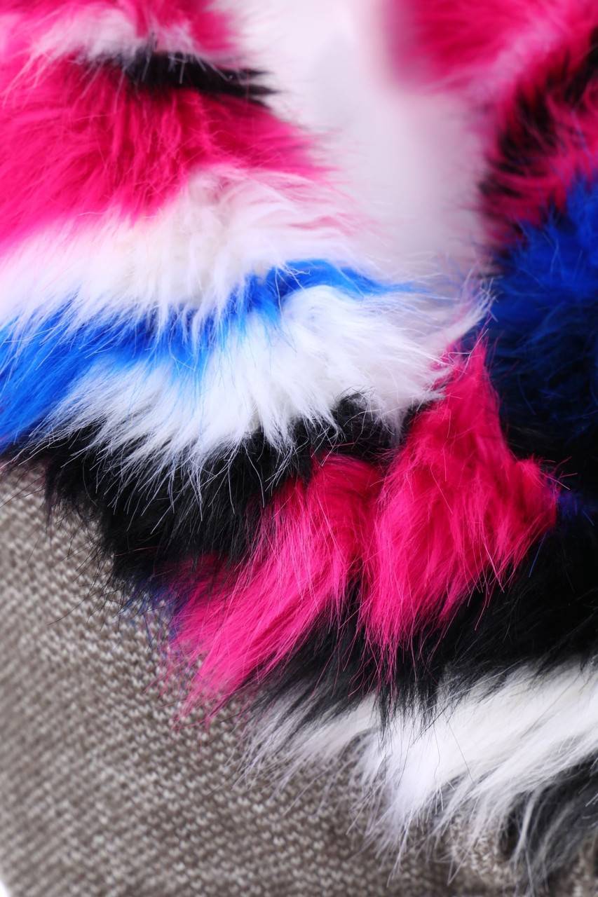 Carou Ohne Label Wickel-Cardigan Mit Fake Fur-Besatz