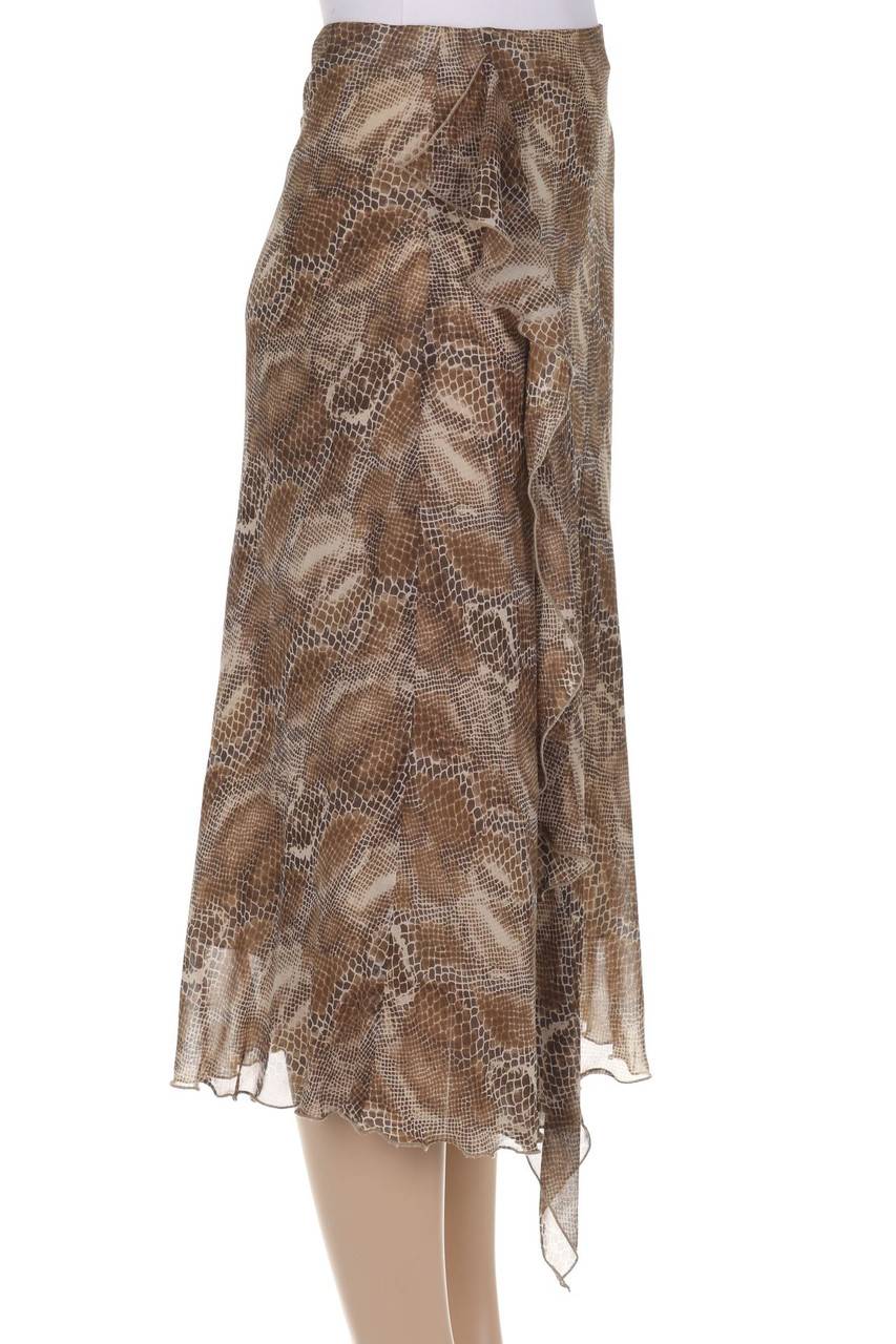 Carou OLIVIER FRANCOIS AUSONI Midi-Seiden-Rock Mit Animal-Print