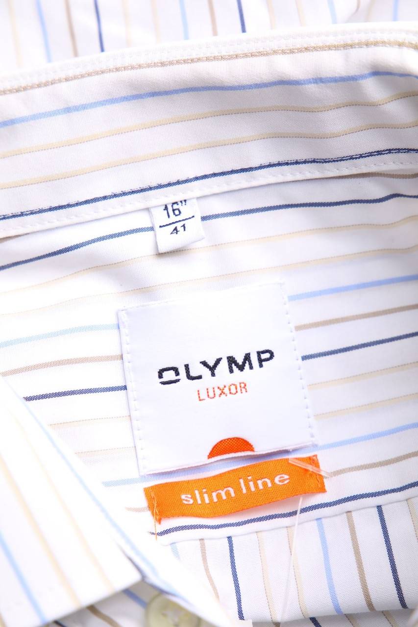 Carou OLYMP Luxor Gestreiftes Kurzarm-Hemd Mit Logo-Stickerei