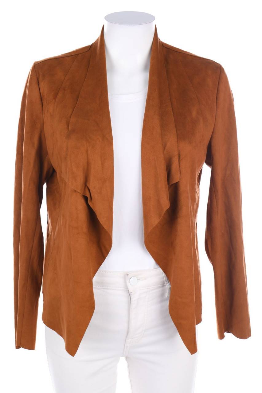 Carou ONLY Kunstlederjacke mit Wasserfall-Ausschnitt