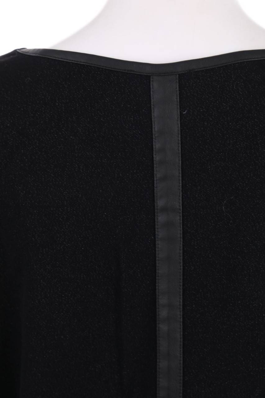 Carou OPUS Glitzer-Batwing-Shirt Mit Kunstleder-Details