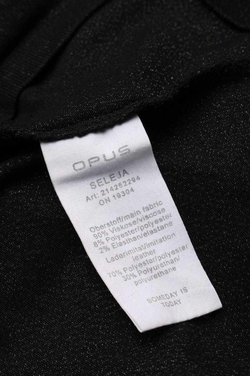 Carou OPUS Glitzer-Batwing-Shirt Mit Kunstleder-Details