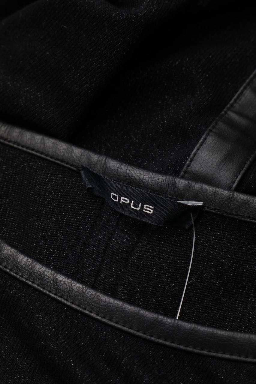 Carou OPUS Glitzer-Batwing-Shirt Mit Kunstleder-Details