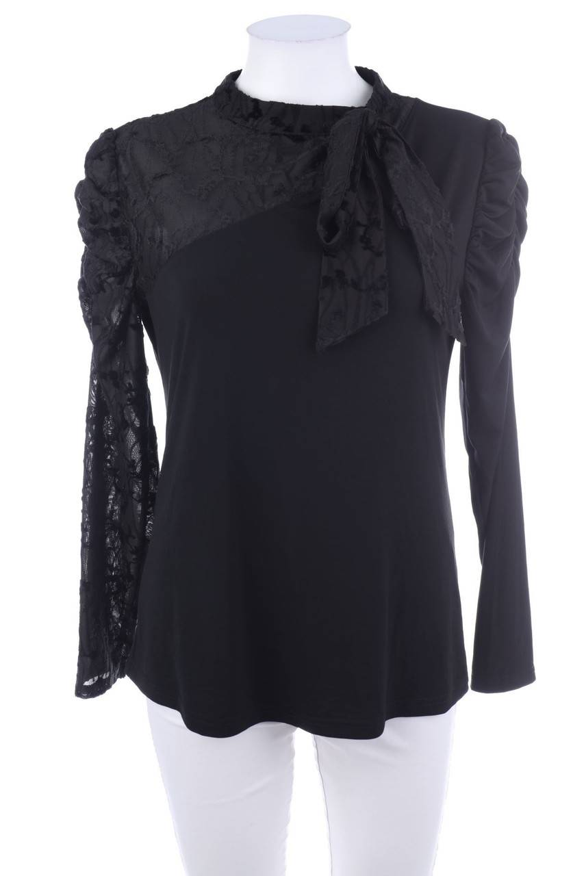 Carou orsay Longsleeve-Shirt mit floralem Muster mit Schleife