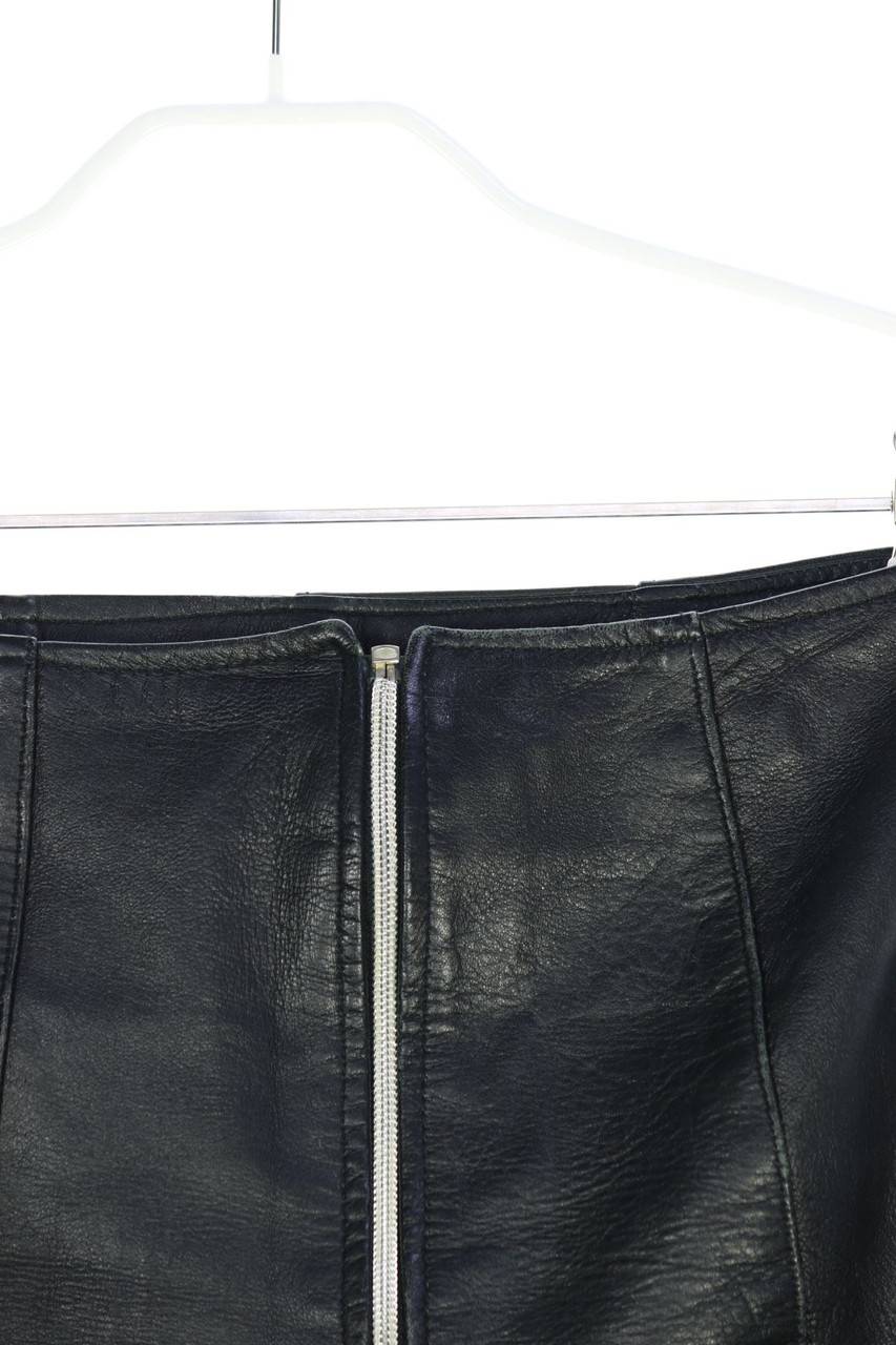 Carou OTTAVIO PIRAGINO MILANO Leder-Mini-Minirock Mit Zipper