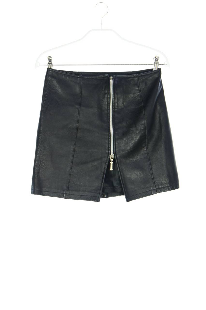 Carou OTTAVIO PIRAGINO MILANO Leder-Mini-Minirock mit Zipper