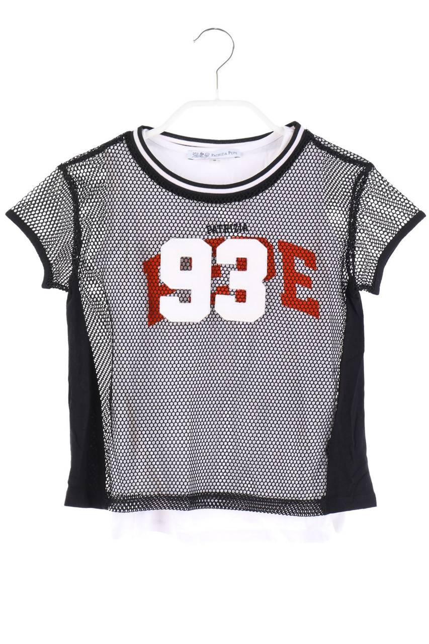 Carou PATRIZIA PEPE T-Shirt im Layer Look mit Mesh-Einsatz