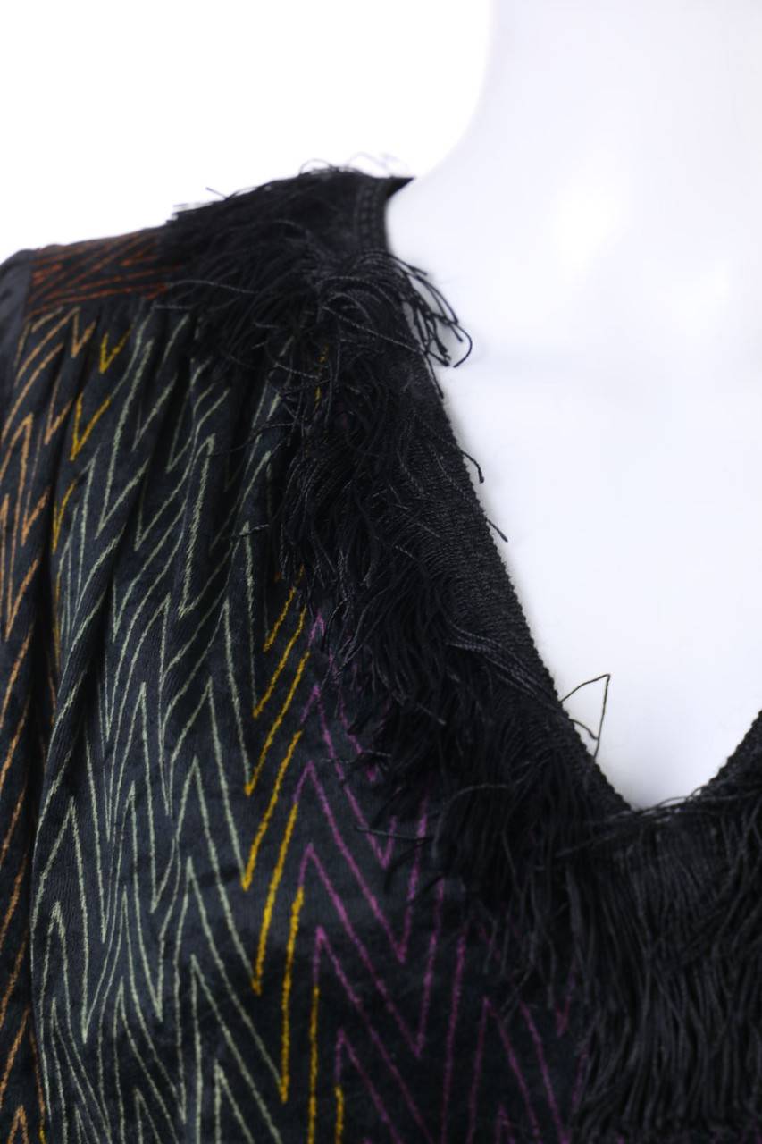 Carou PAUL MAUSNER Vintage-Abendkleid Aus Samt Mit Fransen