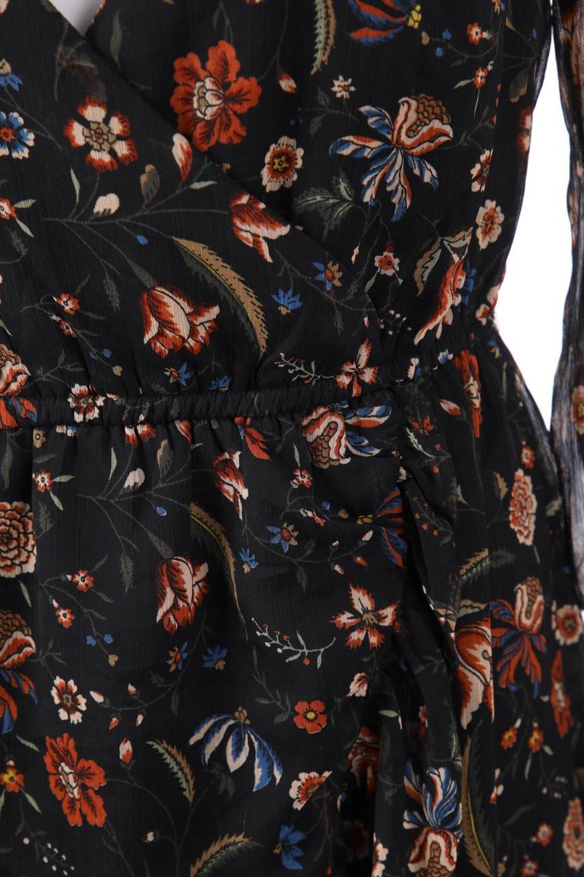 Carou Pepe Jeans Chiffon-Midikleid In Wickel-Optik Mit Floralem Muster