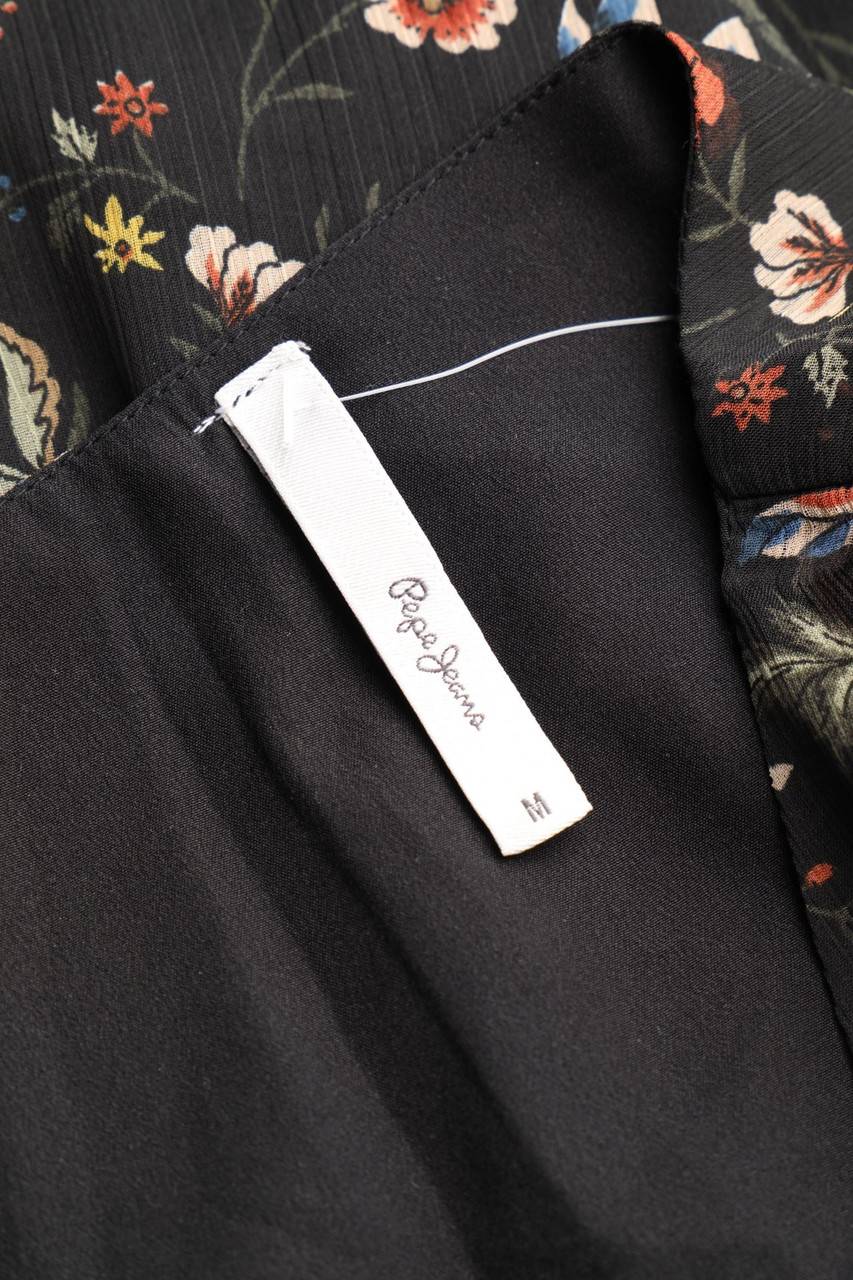 Carou Pepe Jeans Chiffon-Midikleid In Wickel-Optik Mit Floralem Muster