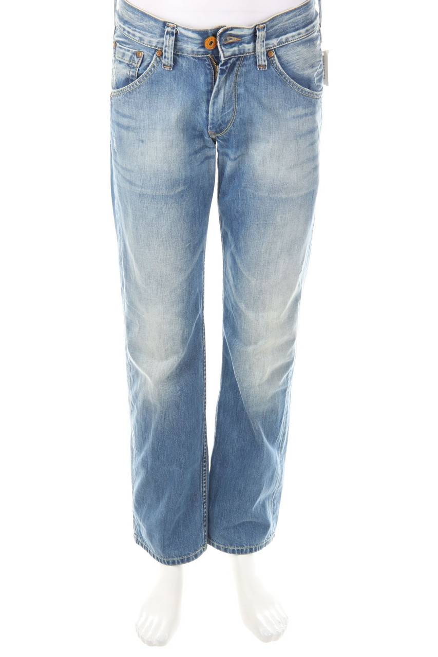 Carou Pepe Jeans London Used Look Straight Cut Jeans mit Logo-Patch