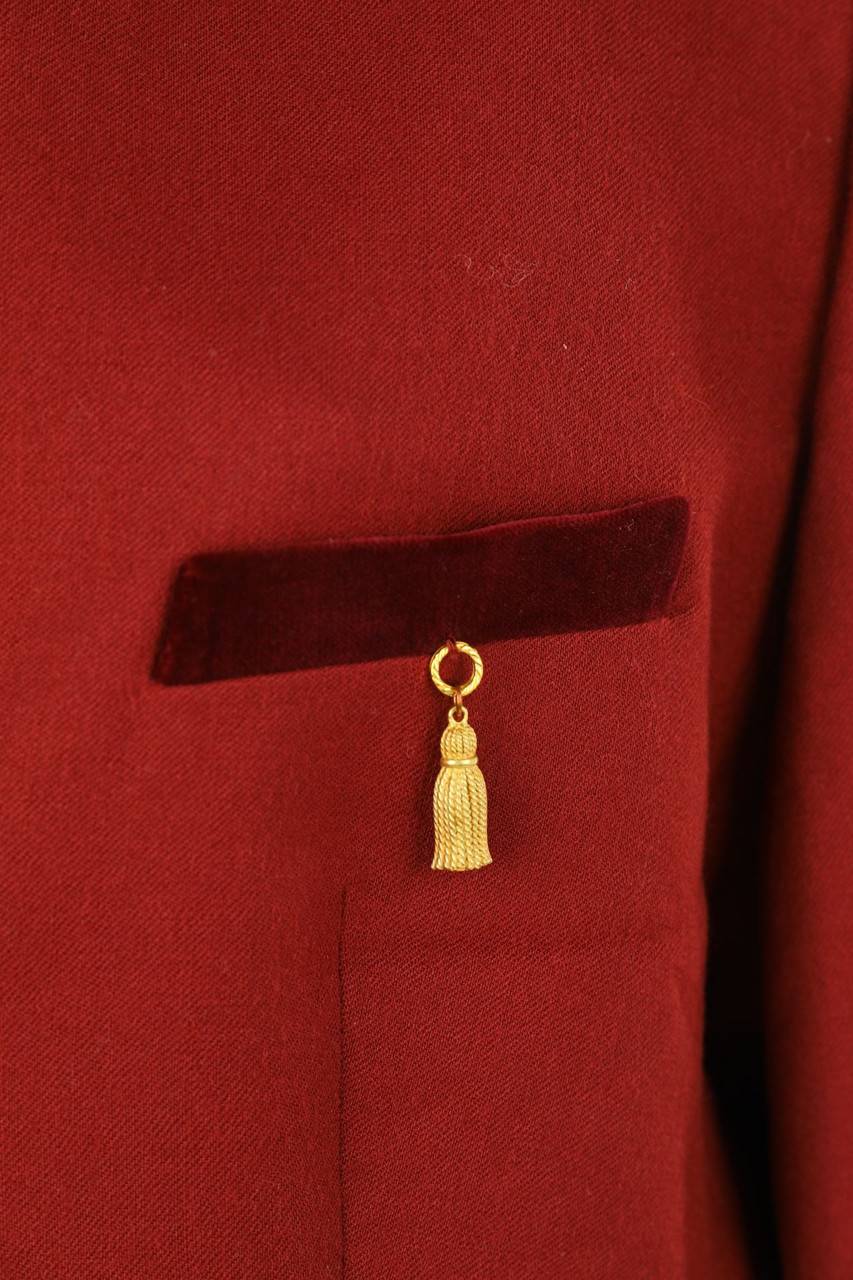 Carou Peter Hahn Vintage-Blazer Mit Samt Mit Schmuck-Knöpfen