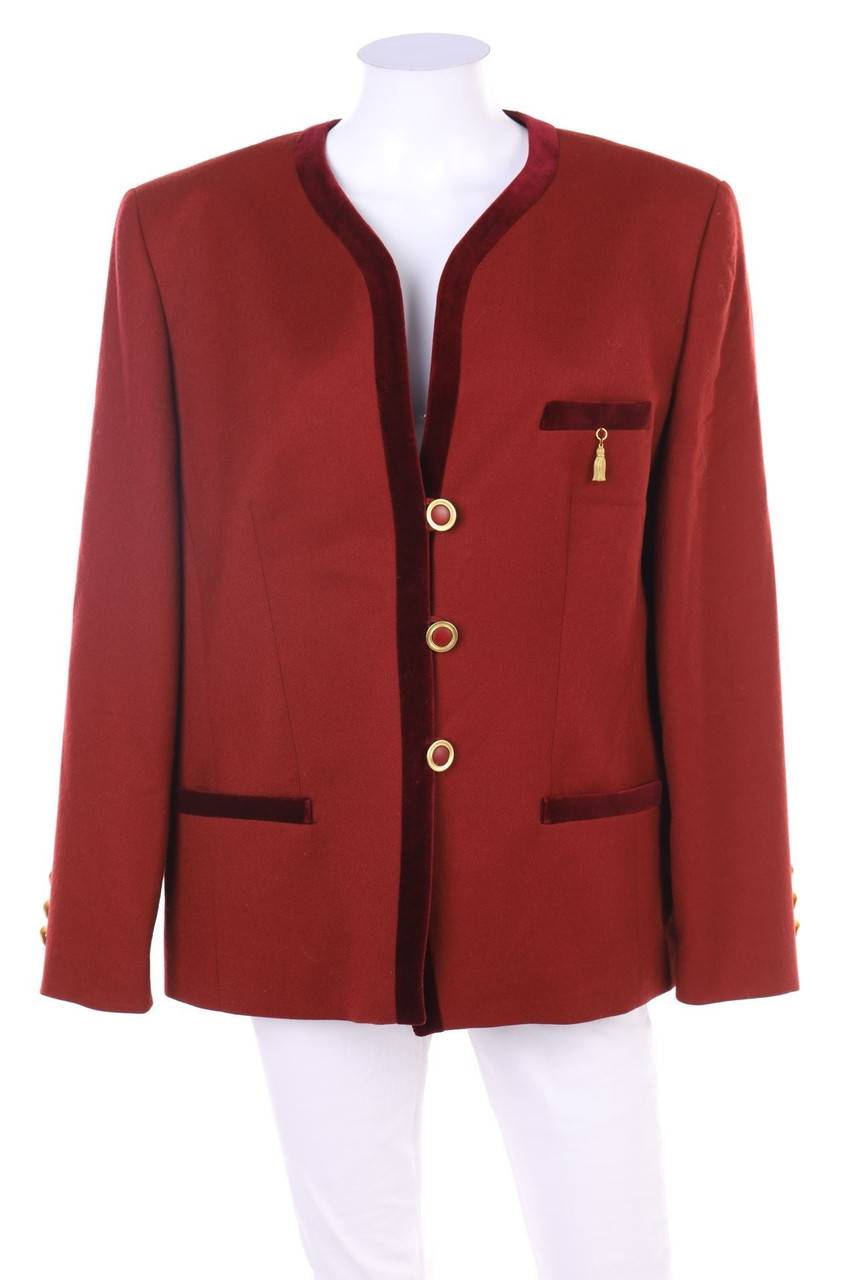 Carou Peter Hahn Vintage-Blazer mit Samt mit Schmuck-Knöpfen