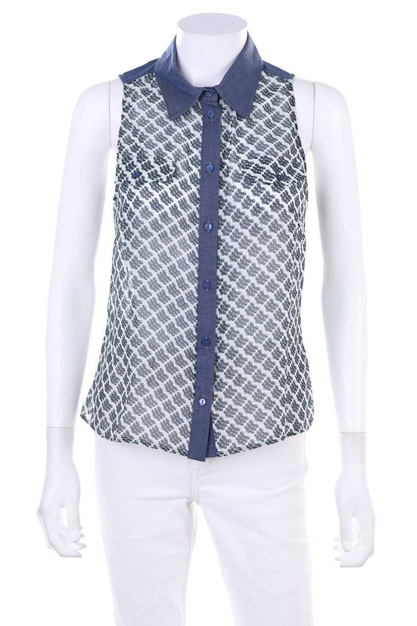 Carou PIANURASTUDIO ärmellose Hemd-Bluse Mit Schnürung