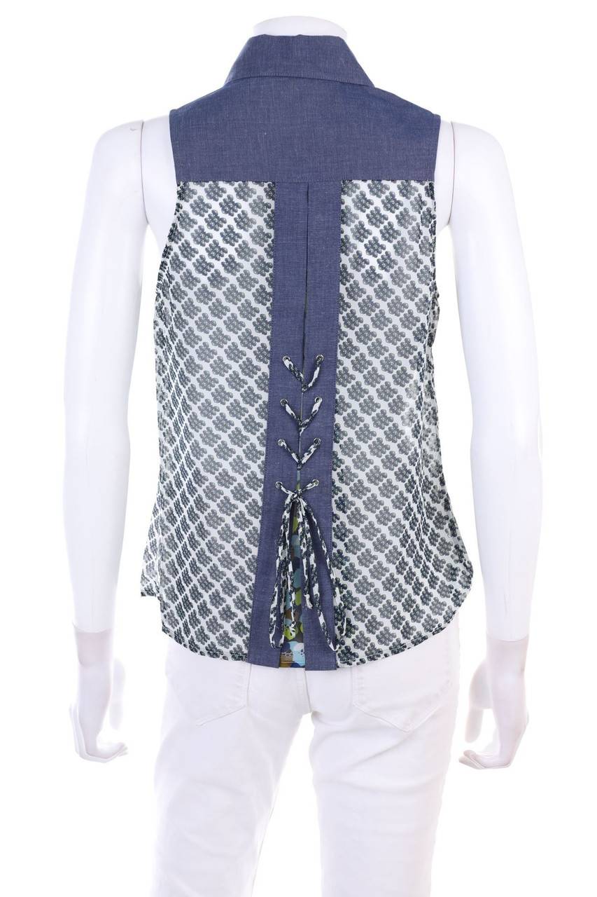 Carou PIANURASTUDIO ärmellose Hemd-Bluse mit Schnürung