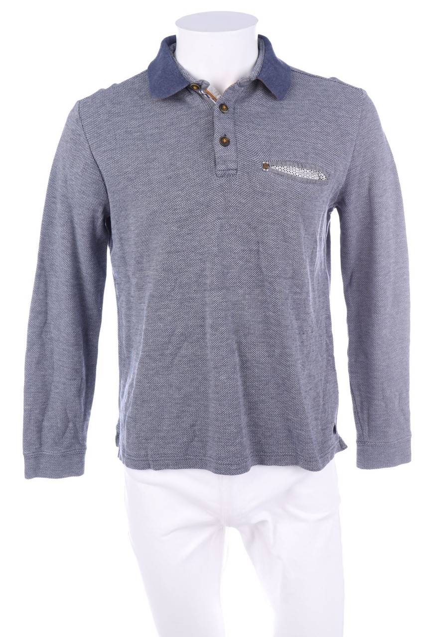 Carou pierre cardin Longsleeve-Poloshirt mit Zickzack-Muster
