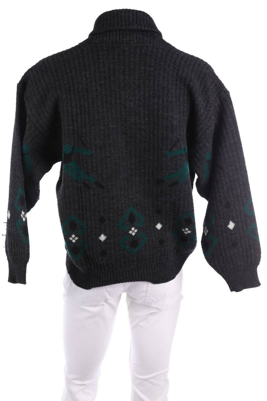 Carou Profondo Troyer-Pullover Aus Woll-Mix Mit Print