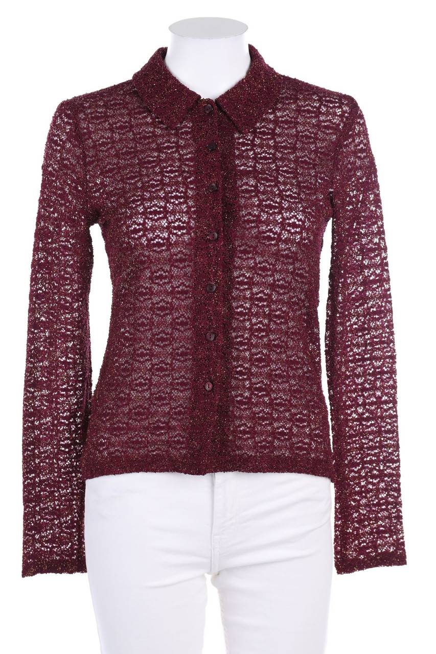 Carou promod Hemd-Bluse aus Spitze mit Metallic-Effekt