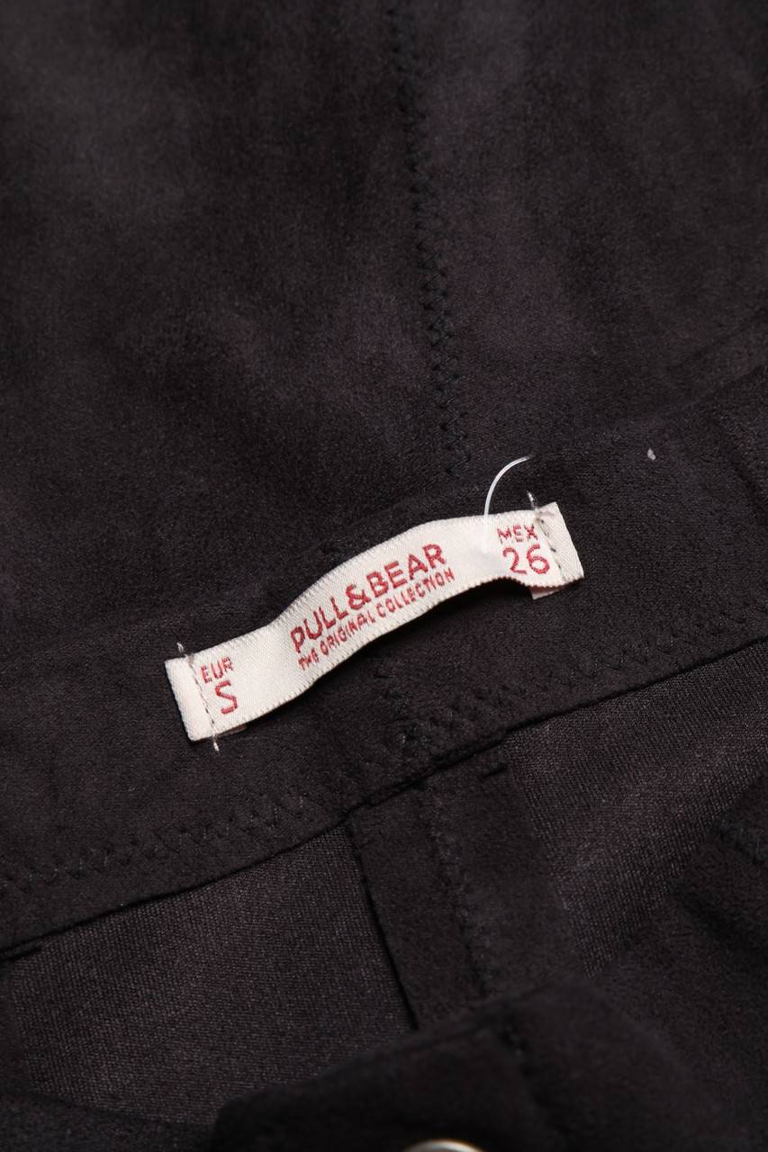 Carou PULL&BEAR Faux Leather-Mini-Rock Im Hippie-Stil Mit Muschelsaum