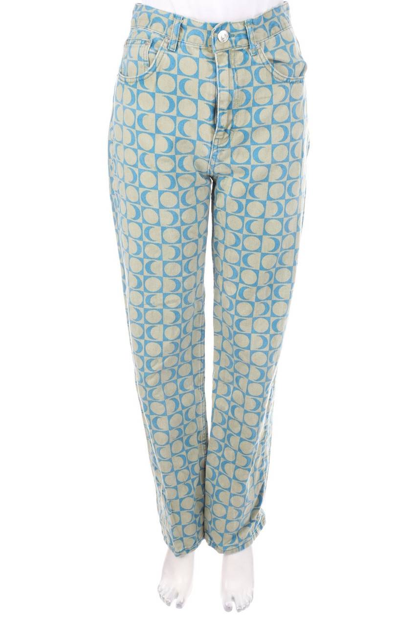 Carou PULL&BEAR Straight Cut Jeans mit geometrischem Muster