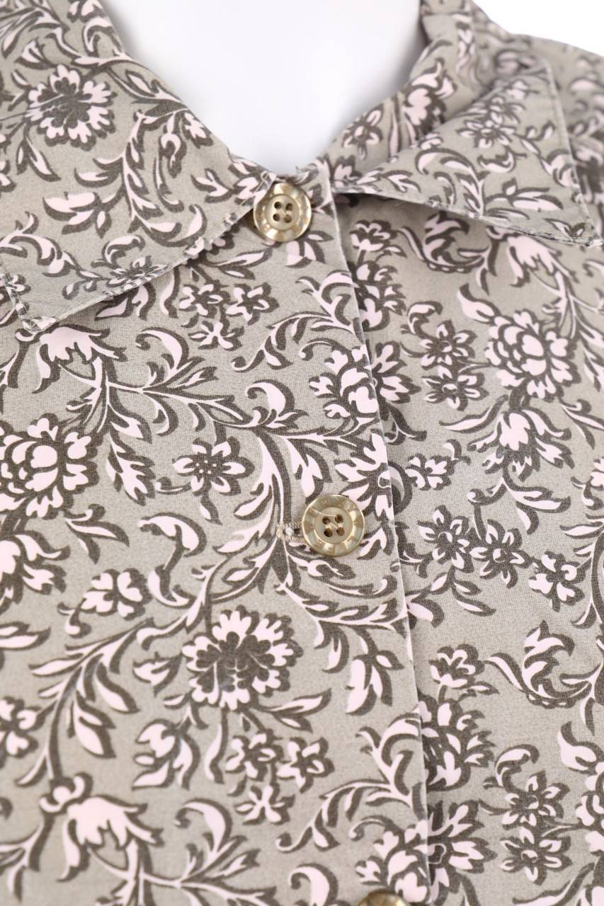 Carou QUIKSILVER Print-Vintage-Hemd-Bluse Mit Kurzem Ärmel