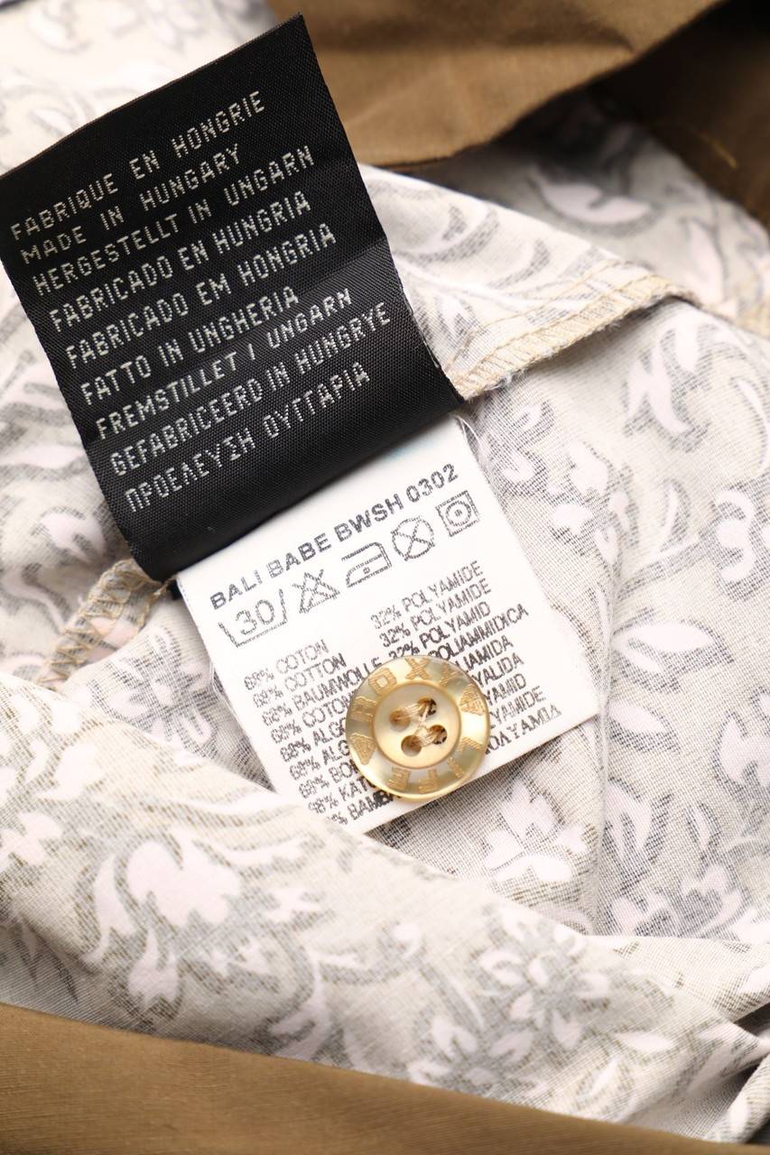 Carou QUIKSILVER Print-Vintage-Hemd-Bluse Mit Kurzem Ärmel