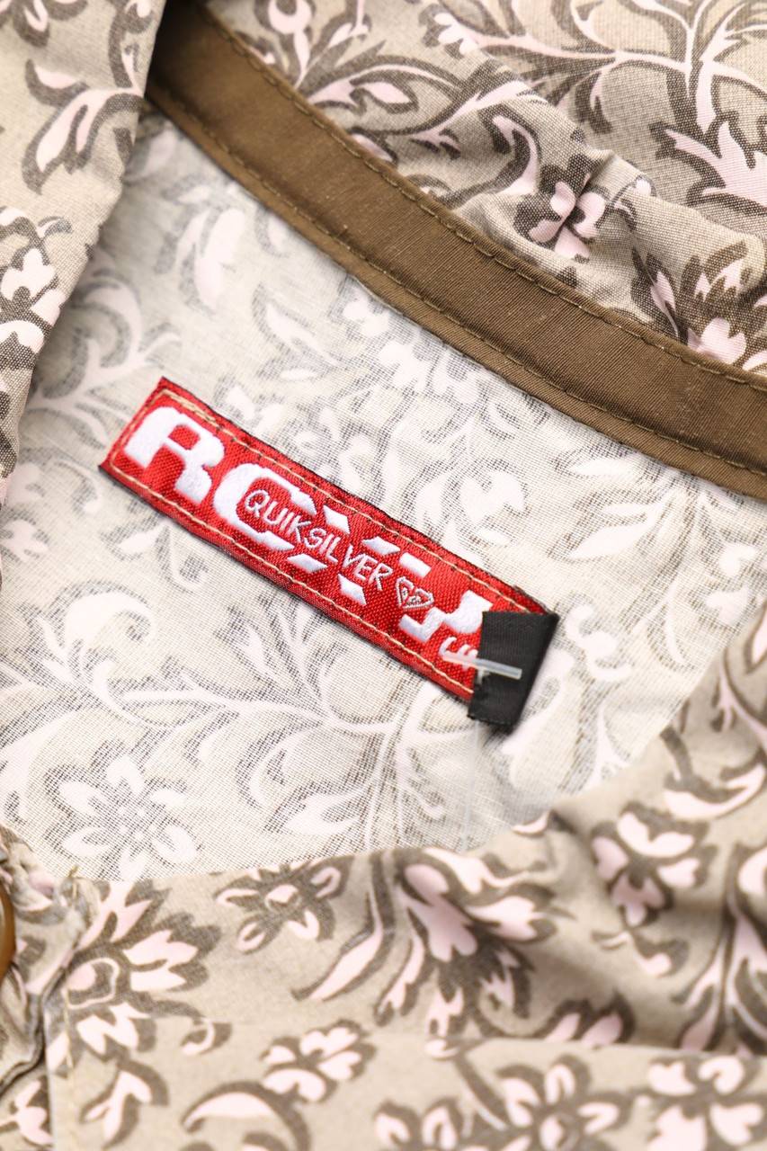 Carou QUIKSILVER Print-Vintage-Hemd-Bluse Mit Kurzem Ärmel