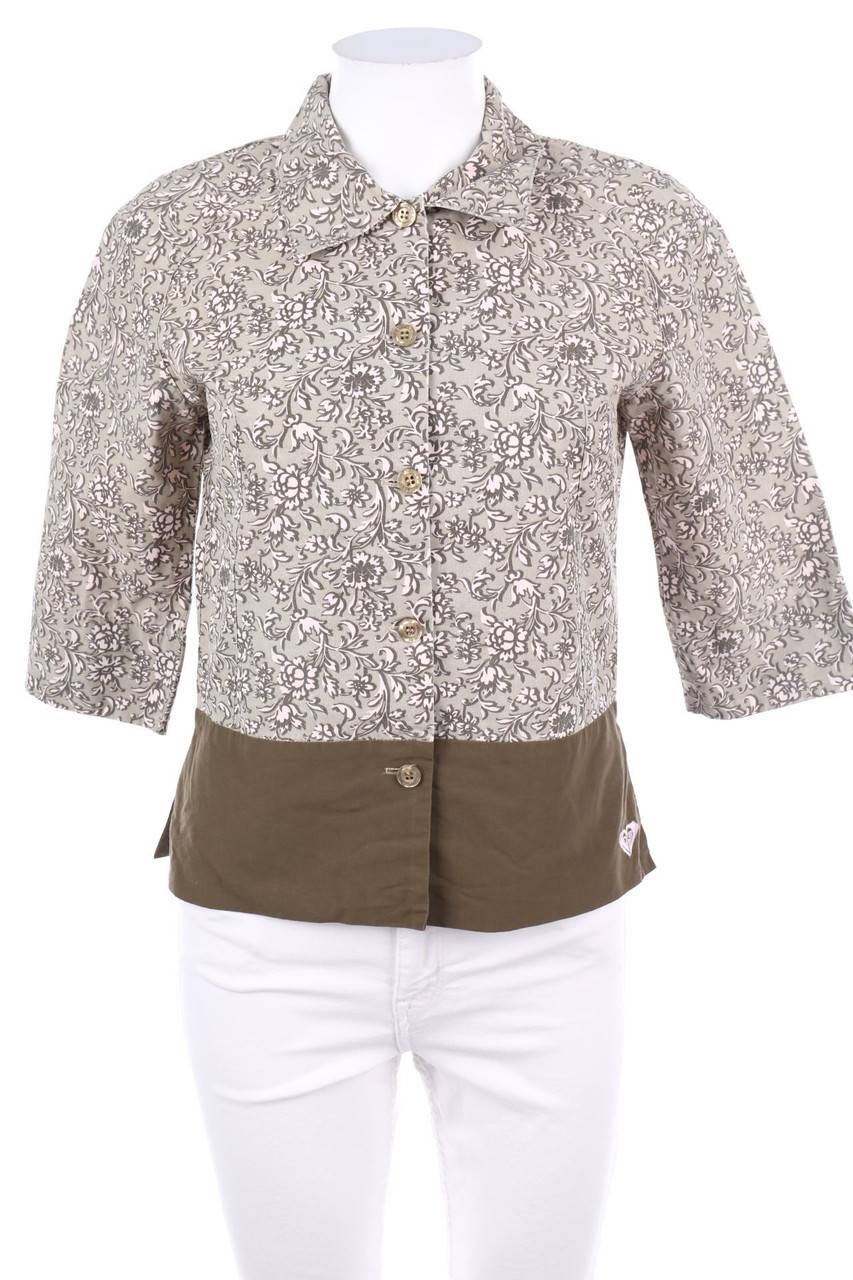 Carou QUIKSILVER Print-Vintage-Hemd-Bluse mit kurzem Ärmel