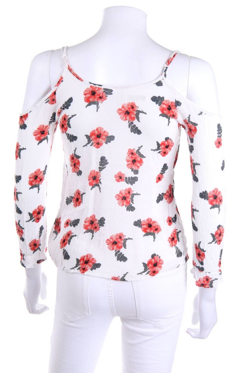 Carou RAINBOW Cold-Shoulder-Bluse Mit Floralem Muster