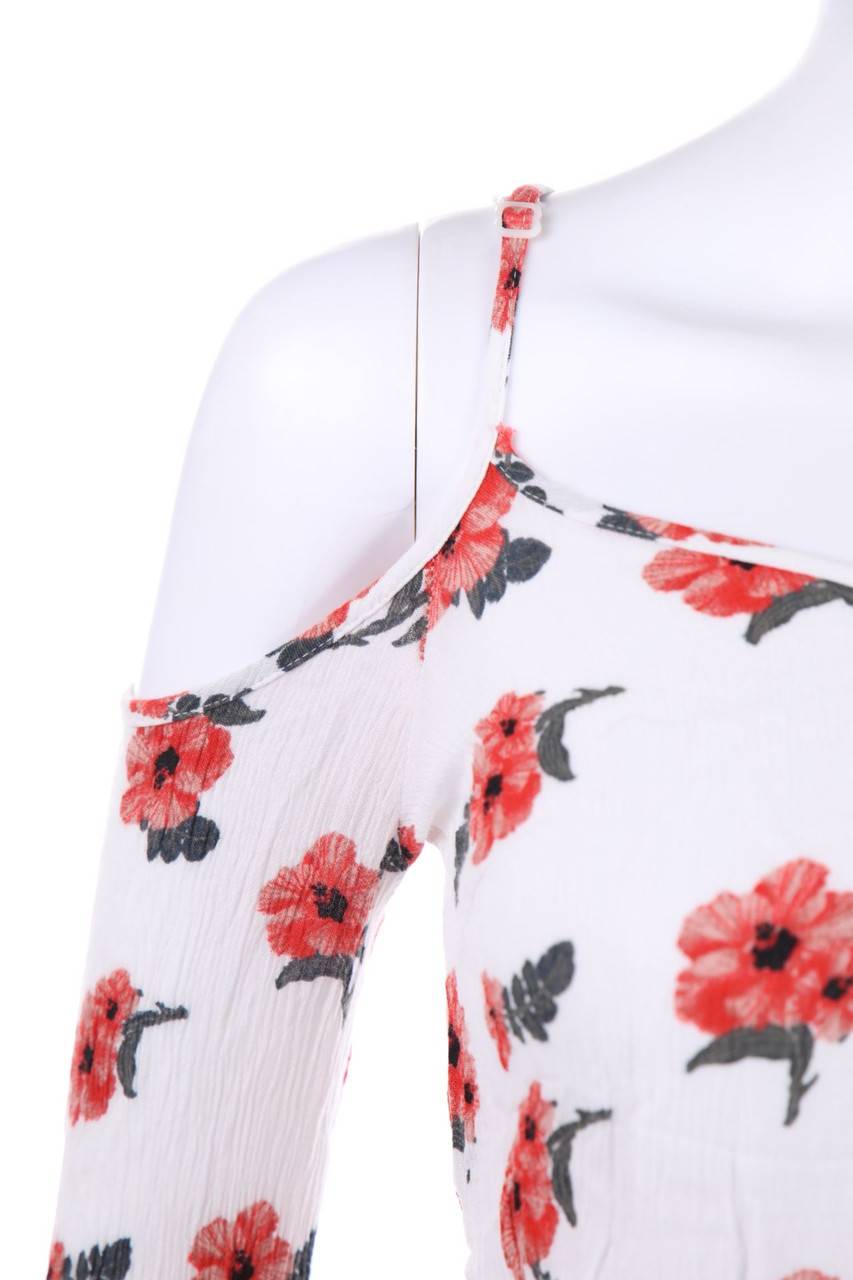 Carou RAINBOW Cold-Shoulder-Bluse Mit Floralem Muster